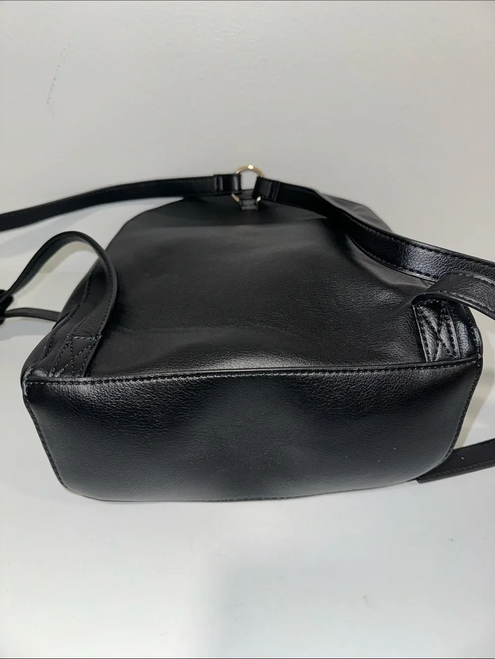 INC Black Gold Tone Hardware Faux Leather Mini Backpack